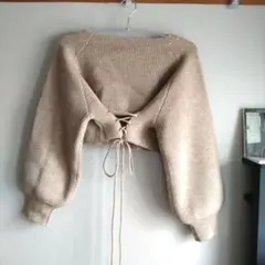 新品未使用 NICECLAP ナイスクラップ 全骨格優勝バックレースアップニット