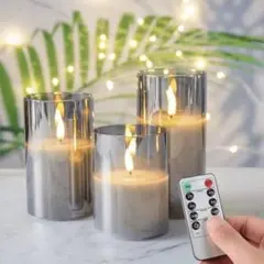 LEDキャンドルライト 3本セット リモコン付き