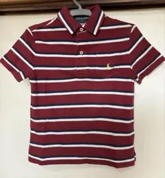 Polo by Ralph Lauren ボルドー ストライプ ポロシャツ 4T