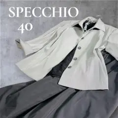 【SPECCHIO 】ストレッチ一重ライトジャケット サイズ40 グレー七分袖Lのサムネイル