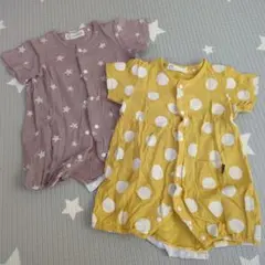 ベビー半袖ロンパース前開き　80サイズ2枚セット