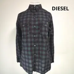 【オシャレ☆人気☆DIESEL】黒　グレー　赤　チェックシャツ