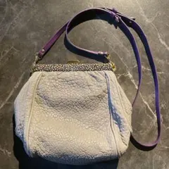 グレー レザー ショルダーバッグ