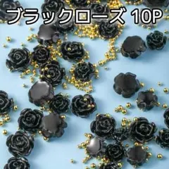 ローズ ブラック ブリオン 10P ネイルパーツ
