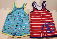 【美品】90cm　95cm　水着　おまとめ売り　マザウェイズ　マリン柄　赤　電車