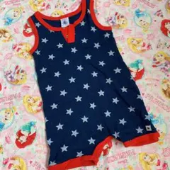 ♫PETIT BATEAU プチバトー ネイビースターロンパース♫