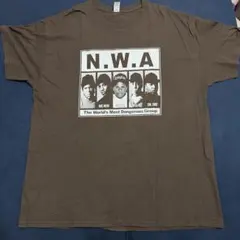 N.W.A フロントプリント Tシャツ ブラウン