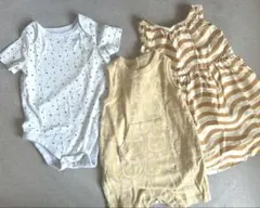 【3点セット】GAPロンパース、UNIQLOマリメッコワンピース(80)