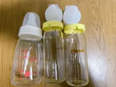 (美品) ピジョン　産院用　哺乳瓶&乳首　3本まとめ売り