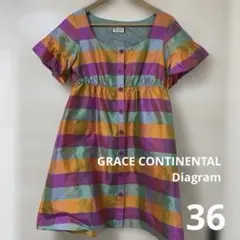 グレースコンチネンタル　ダイヤグラム　36 チェック　ワンピース　リボン　ミニ