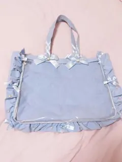 ザッカマート　痛バッグ　フリルデザイン　A3 水色　サックス