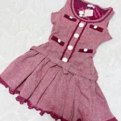 【未使用】リズリサ フリル レース リボン 赤 ミニワンピース♡ 訳あり