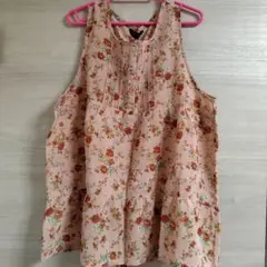 【新品】ノーブランド ピンク お花 ノースリーブ チュニックのサムネイル