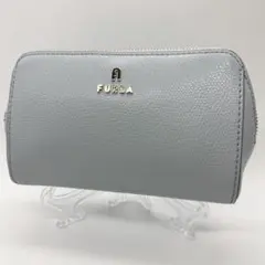 新品未使用★フルラFURLA ポーチ コスメティックケース アーチロゴ 水色
