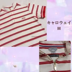 Callaway レディースポロ シャツ M ホワイト/レッド