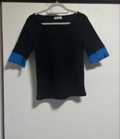 aquaist リブカットソー 五分袖