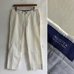 美品 INCOTEX コットン スラックス ホワイト 白 48 インコテックス