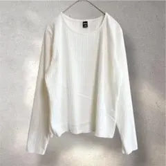 998 新品未使用✨dazy リブカットソー M 白 長袖 ストレッチ シンプル