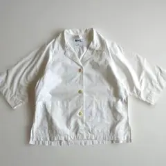 MHL. シャツ ジャケット ドライコットンラミーポプリン 七分袖　ホワイト MHL. シャツ ジャケット ドライコットンラミーポプリン 七分袖