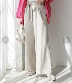 DISCOAT テックリネンベルト付リラックスパンツ