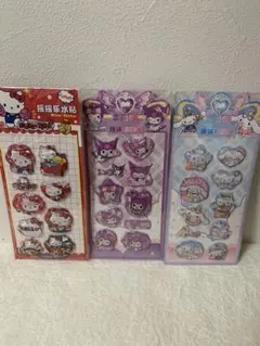 ハローキティ・マイメロディ ウォーター入りシール3枚