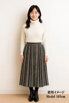 FREE'S MART ストライプ ロングスカート 秋冬カラー ウエストゴム F