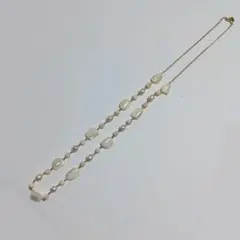 シェルビーズと淡水パールのロングネックレス ③