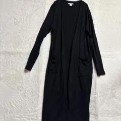 Ｈ＆Ｍ　黒いロングカーディガン 2ポケット付き 色んなところで活躍❣️M