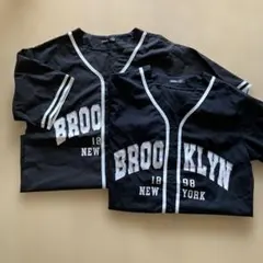 SHEIN EZwear 文字グラフィック 野球 シャツ2枚　S ・XS大きめ