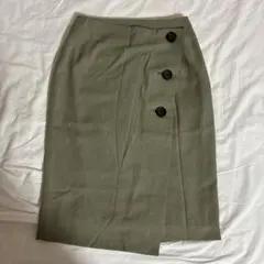 イネド　カーキ タイトスカート 巻きスカート