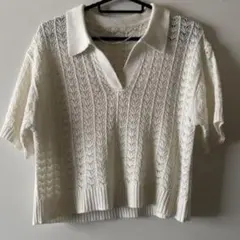 GU 半袖ニット ホワイト Mサイズ レディース