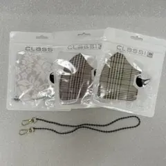 デザインマスク3枚セット、ストラップ付き