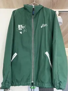 00s asics 緑色 ジャンパー　ドローコード付きのサムネイル
