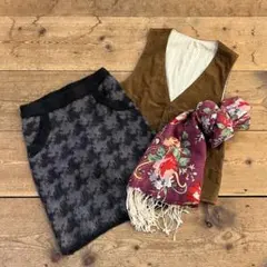 スカート、ベスト、ストール 3点セット チャオパニックなど