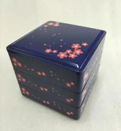 s758 未使用 漆器 花柄 2段弁当箱（仕切り付き） - メルカリ