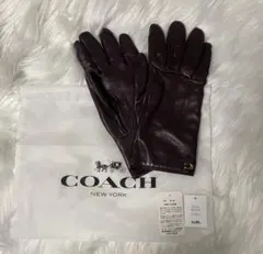 【COACH】シープレザーグローブ / ボルドー系 / TECH GLOVE