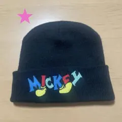 ミッキーマウス ニット帽 刺繍
