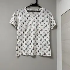 Aquascutum マリン柄 半袖Tシャツ ホワイトのサムネイル