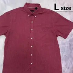 USA古着　ボタンダウンシャツ　L　長袖　チェック　レッド　VAN HEUSEN