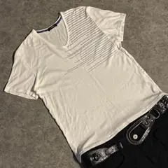 00s【NICOLE】V neck tee/y2k/チビT/お兄系/V系 L ◎のサムネイル