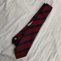I)ビジネス　BURBERRY バーバリー　ネクタイ ストライプ　赤　紺