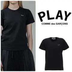 PLAY COMME des GARCONS Tシャツ ミニ黒ハートワッペン L