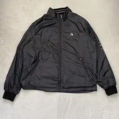 ブラックアンドホワイト ジャケット ブランドロゴ フェルト ハイネック ブラック