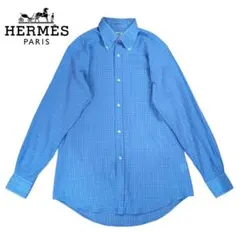 HERMES セリエボタン チェック 長袖シャツのサムネイル