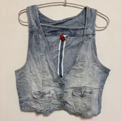 デニムベスト 【42】ノースリーブベスト レディース ジレ カジュアル ベスト