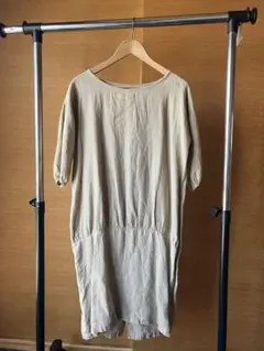 fogリネン七分袖ワンピース