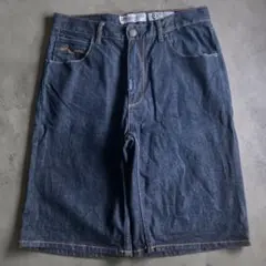 美品00s LRG リジッド ワイドデニムショートパンツ HIPHOP
