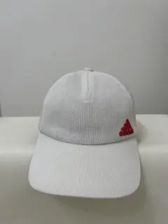 『adidas』ホワイト キャップ メッシュ ゴルフ　レッド