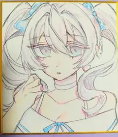 アニメキャラクター 手描きイラスト A4サイズ 手描きアニメキャラクターイラスト A4サイズこより - メルカリ