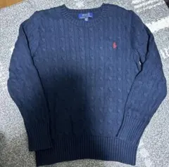 ポロラルフローレン　ネイビー　ケーブルニット　セーター　150 S相当